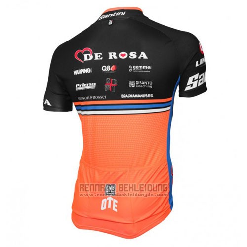 2016 Fahrradbekleidung De Rose Shwarz und Orange Trikot Kurzarm und Tragerhose - zum Schließen ins Bild klicken